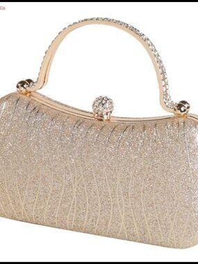 Covelin Evening Bag Frosted Zebra-Print Fabric Shiny Party Handbag with Chain